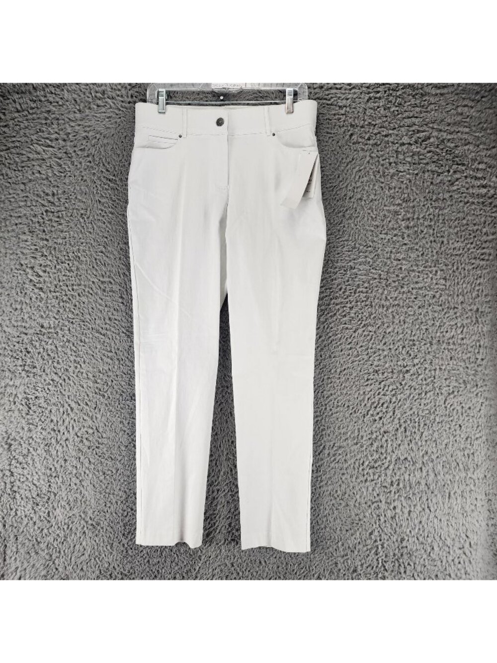 Linda Matthews Jeans Womens 10 White Stretch Mid Rise Slim *NWT*